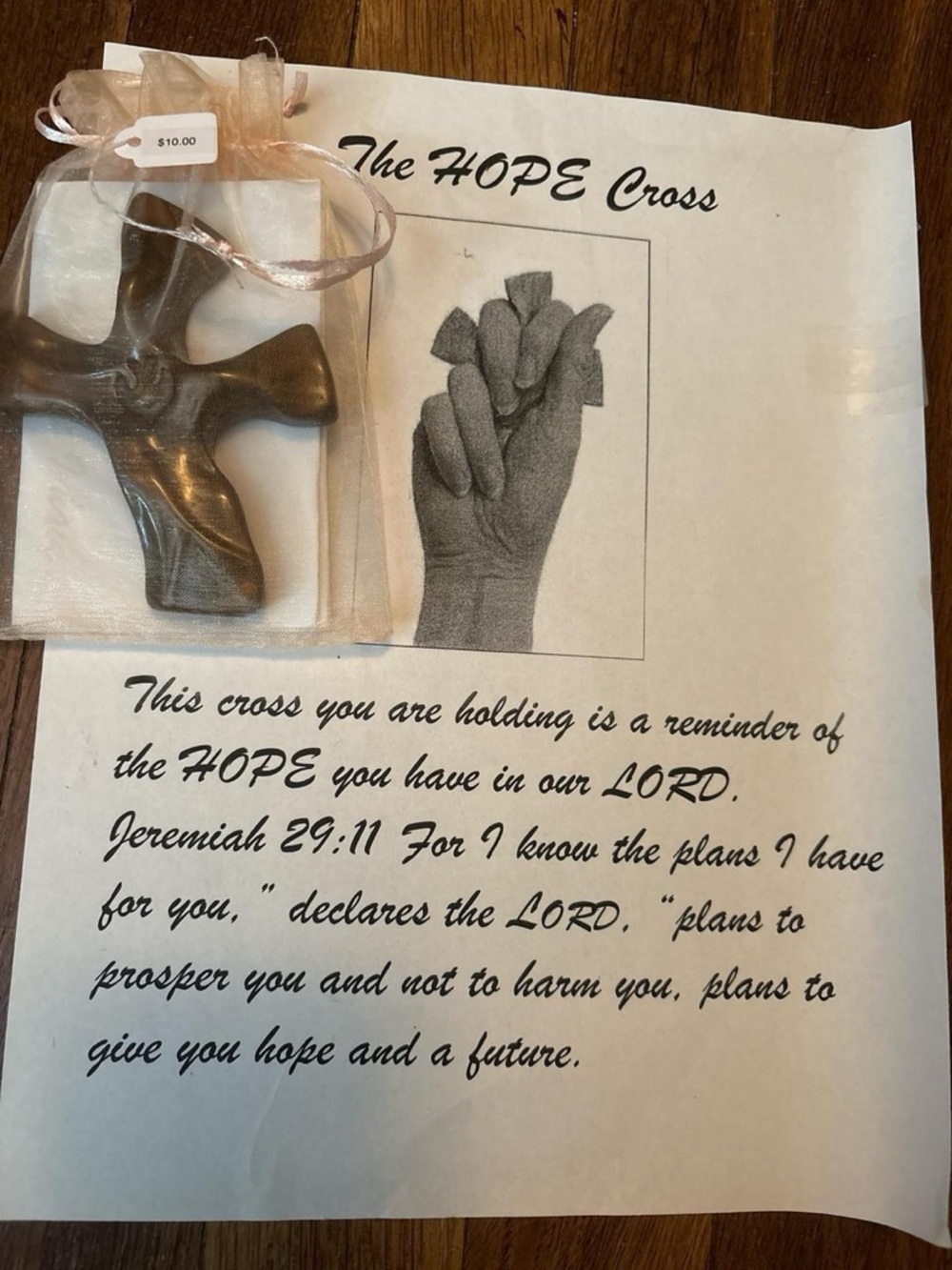 Hope Cross Decorative Christian Cross - multiple colors available